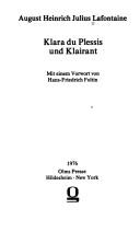 Cover of: Klara du Plessis und Klairant: [e. Familiengeschichte franz. Emigrirten]