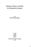 Cover of: Bistümer, Klöster und Stifte im Königreich Jerusalem by H. E. Mayer