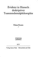 Cover of: Evidenz in Husserls deskriptiver Transzendentalphilosophie