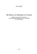 Cover of: Die Fürsten von Hohenlohe im Vormärz: politische und soziale Verhaltensweisen württembergischer Standesherren in der ersten Hälfte des 19. Jahrhunderts