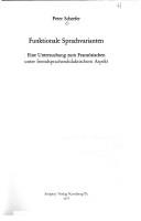 Cover of: Funktionale Sprachvarianten: e. Unters. zum Franz. unter fremdsprachendidakt. Aspekt