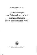 Cover of: Untersuchungen zum Gebrauch von "sá" und nachgestelltem "inn" in der altisländischen Prosa