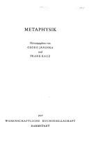 Cover of: Metaphysik