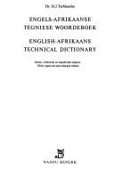 Cover of: Engels-Afrikaanse tegniese woordeboek =: English-Afrikaans technical dictionary