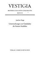 Untersuchungen zur Geschichte der letzten Attaliden by Joachim Hopp