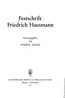 Cover of: Festschrift Friedrich Hausmann