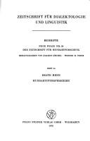 Cover of: Mundartinterferenzen: am Beispiel d. Nordwestpfälz.