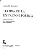 Teoría de la expresión poética by Carlos Bousoño