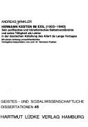 Cover of: Hermann Kesten im Exil (1933-1940): sein politisches und künstlerisches Selbstverständnis und seine Tätigkeit als Lektor in der deutschen Abteilung des Allert de Lange Verlages