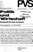 Politik und Wirtschaft by Gert von Eynern, Carl Böhret