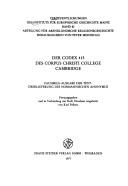 Cover of: Der Codex 415 [i.e. vierhundertfünfzehn] des Corpus Christi College Cambridge by of York Anonymus