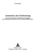 Autonomie und Anerkennung by Erich Kleppel