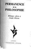 Cover of: Permanence de la philosophie: mélanges offerts à Joseph Moreau.