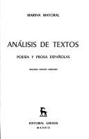 Cover of: Análisis de textos by Marina Mayoral