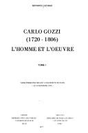 Cover of: Carlo Gozzi: 1720-1806, l'homme et l'œuvre ...