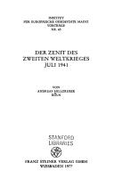 Cover of: Der Zenit des Zweiten Weltkrieges, Juli 1941
