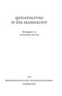 Cover of: Zeitgestaltung in der Erzählkunst