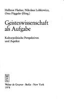 Cover of: Geisteswissenschaft als Aufgabe: kulturpolit. Perspektiven u. Aspekte
