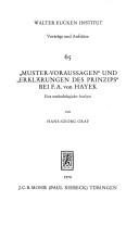 Cover of: "Muster-Voraussagen" und "Erklärungen des Prinzips" bei F. A. von Hayek by Hans Georg Graf