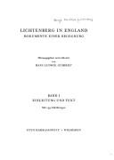 Cover of: Lichtenberg in England by Georg Christoph Lichtenberg