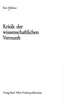 Cover of: Kritik der wissenschaftlichen Vernunft