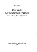 Cover of: Die Welt der einfachen Formen by Kurt Ranke