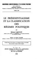 Le présidentialisme et la classification des régimes politiques by Richard Moulin