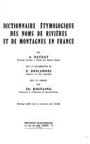 Cover of: Dictionnaire étymologique des noms de rivières et de montagnes en France by Albert Dauzat