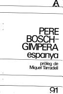 Cover of: Espanya by Pedro Bosch Gimpera
