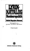 Cover of: Lyrik-Katalog Bundesrepublik by Uwe Herms, Ralf Thenior