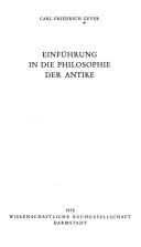 Cover of: Einführung in die Philosophie der Antike