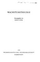 Cover of: Wachstumstheorie by hrsg. von Ernst Dürr.