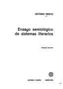 Cover of: Ensayo semiológico de sistemas literarios