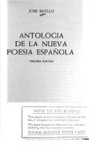 Cover of: Antología de la nueva poesía española by José Batlló