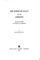 Cover of: Der römische Staat und die Christen. by Jakob Speigl