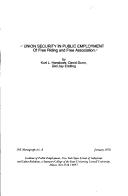 Cover of Union security in public employment of free riding and free association