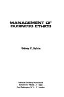 Cover of: Management of business ethics