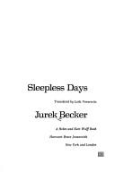 Cover of: Sleepless days by Jurek Becker