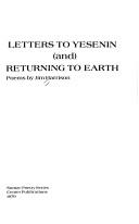 Cover of: Letter to Yesenin (and) Returning to earth: poems