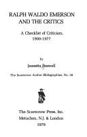 Cover of: Ralph Waldo Emerson and the critics: a checklist of criticism, 1900-1977