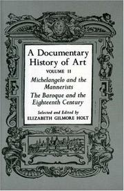 Cover of: A Documentary History of Art, Vol. 2 by Elizabeth Gilmore Holt