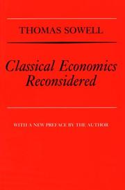 Cover of: Classical Economics Reconsidered by Thomas Sowell