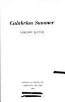 Cover of: Calabrian summer by Marjorie McEvoy