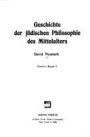 Cover of: Geschichte der jüdischen Philosophie des Mittelalters by David Neumark