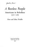 Cover of: A restless people: Americans in rebellion, 1770-1787