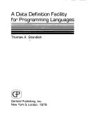 Cover of: A data definition facility for programming languages