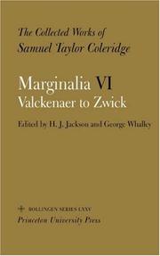 Cover of: The Collected Works of Samuel Taylor Coleridge: Vol. 12. Marginalia: Part 6. Valckenaer to Zwick.