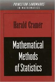 Cover of: Mathematical methods of statistics by Harald Cramér, Harald Cramér, Harald Cramer, Harald Cramér, Harald Cramér