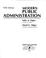 Cover of: Modern public administration