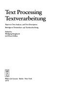Cover of: Text processing | Wolfgang Burghardt